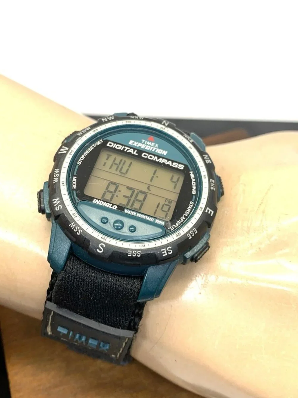 Timex Men's Watch Expedition Digital Compass Quartz Indiglo Nylon Strap 42mm